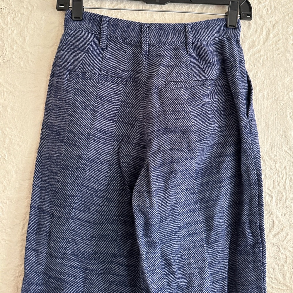 Urban Outfitters Elliot Blue Herringbone Wide Leg Pants XXS - Picture 6 of 7